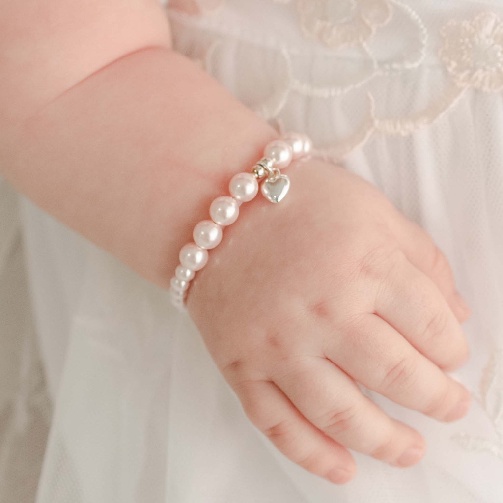 Baby Girl Pearl Bracelet - Natural Shell Pearl Jewelry For 2-11 Years Old