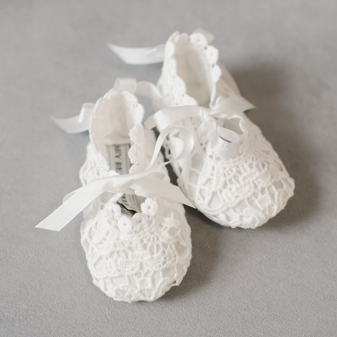 Grace Lace Christening Booties