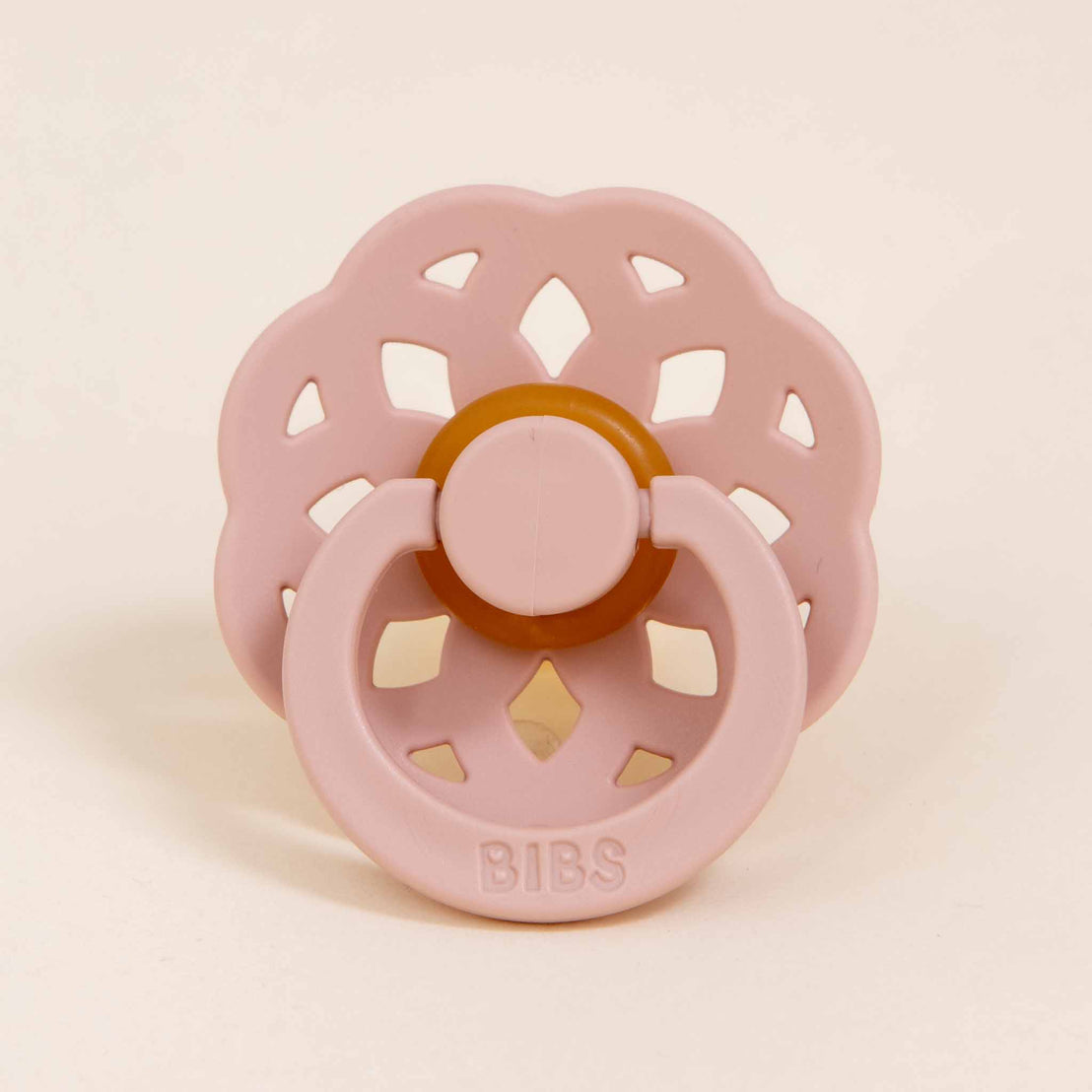 Bibs rubber pacifier in Blush color.