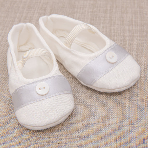 A pair of boys baptism shoes, part of the Rowan collection.