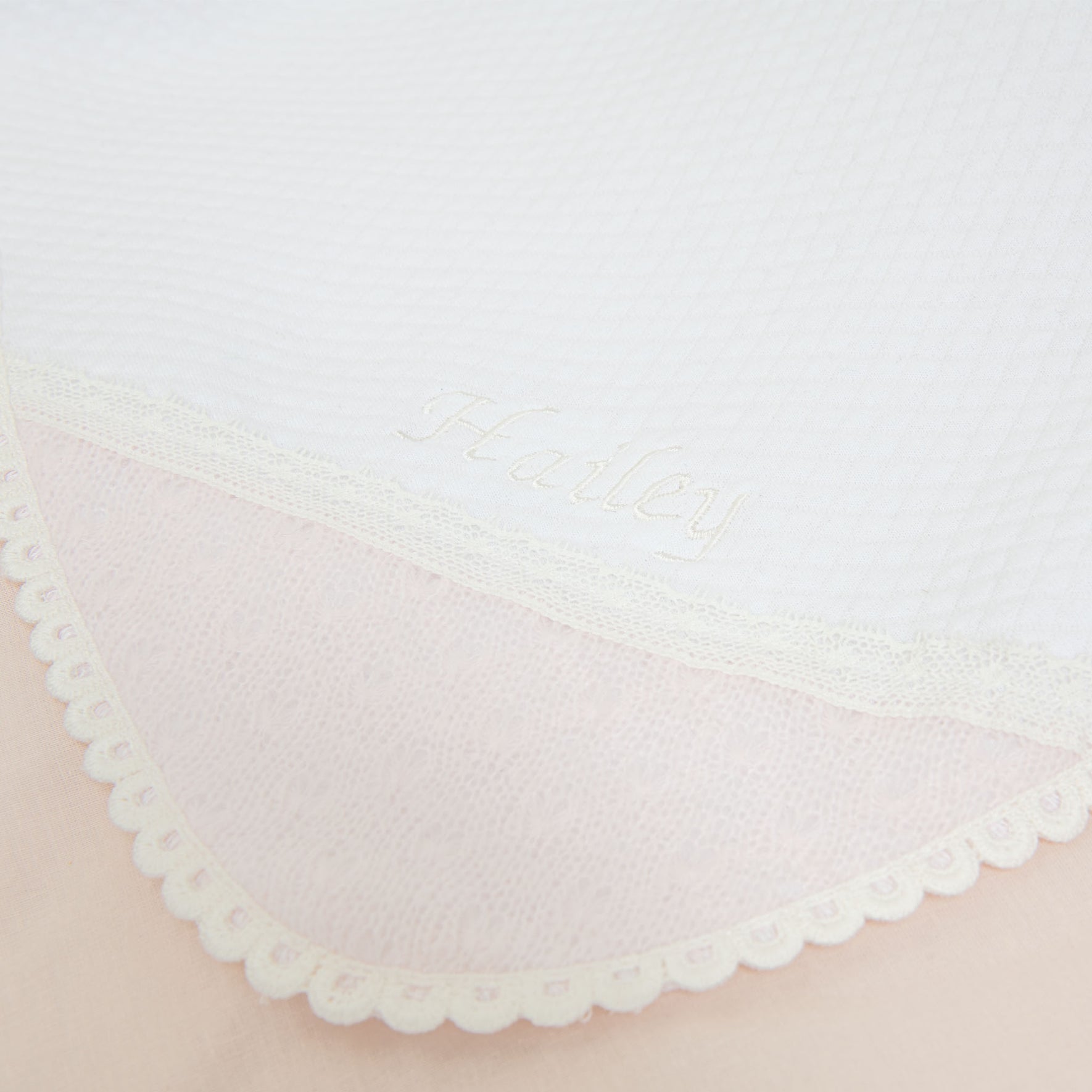 Hailey personalized blanket flat lay