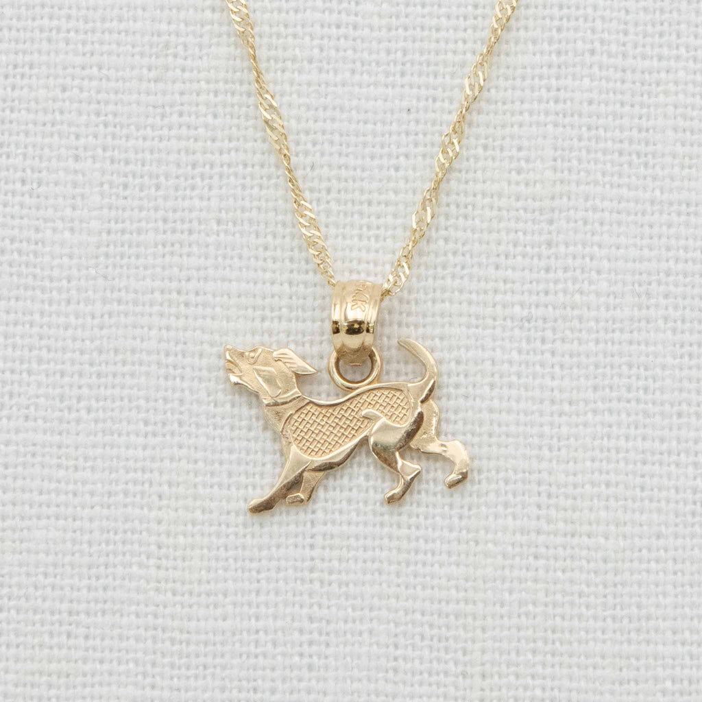 14k Gold Puppy Charm with Chain – Christeninggowns.com