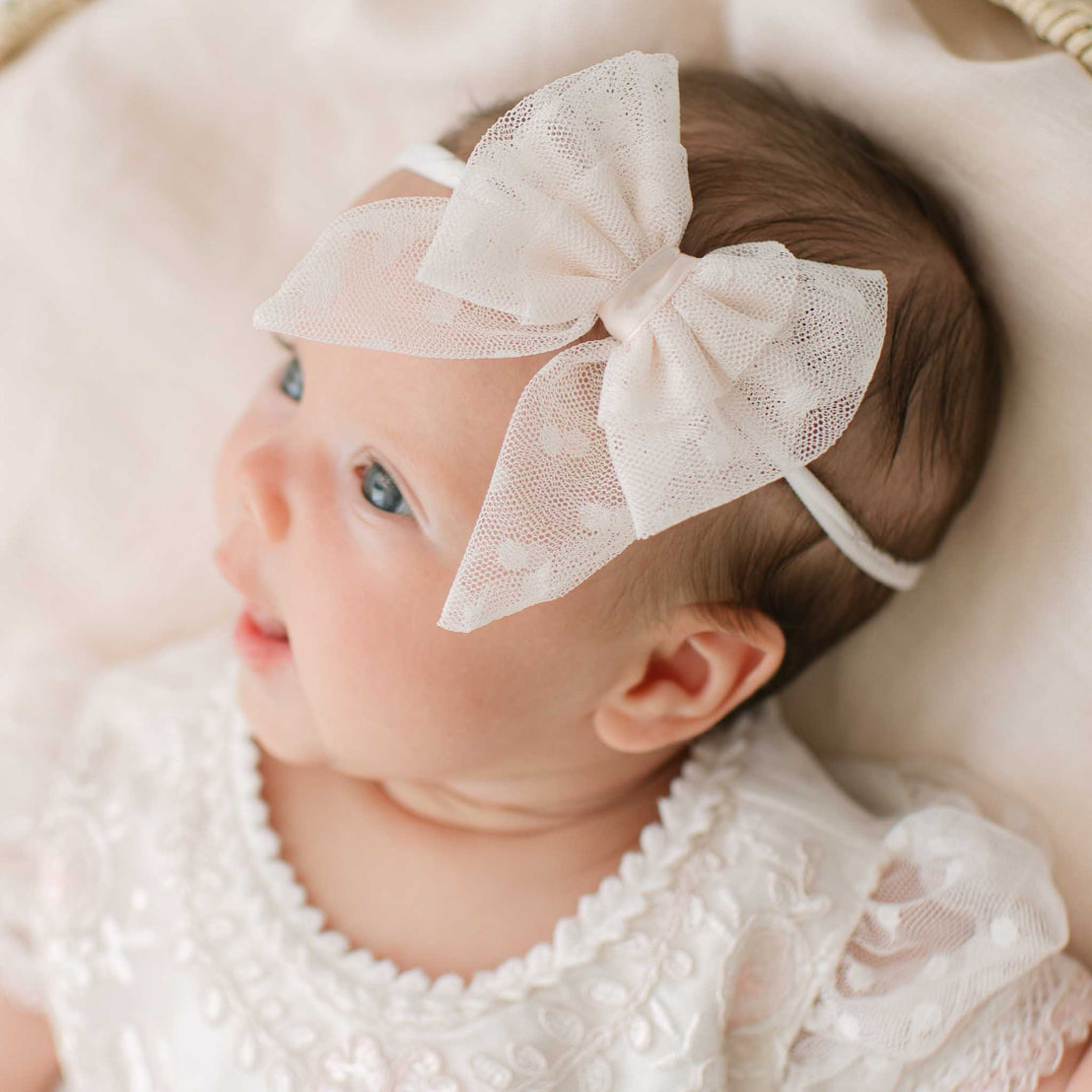 Elizabeth Lace Bow Headband