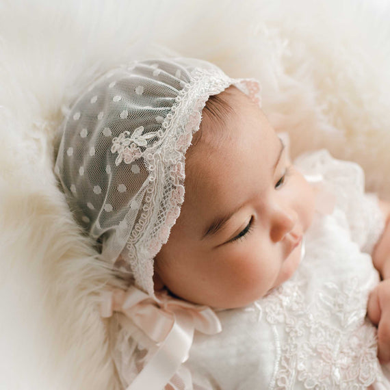 Elizabeth Newborn Lace Bonnet