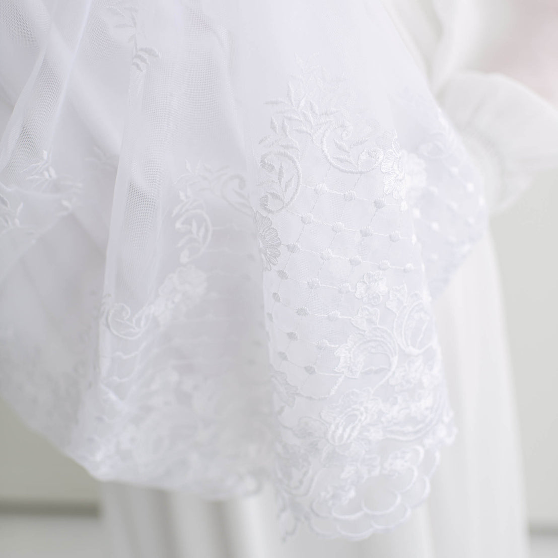 White skirt with intricate lace pattern