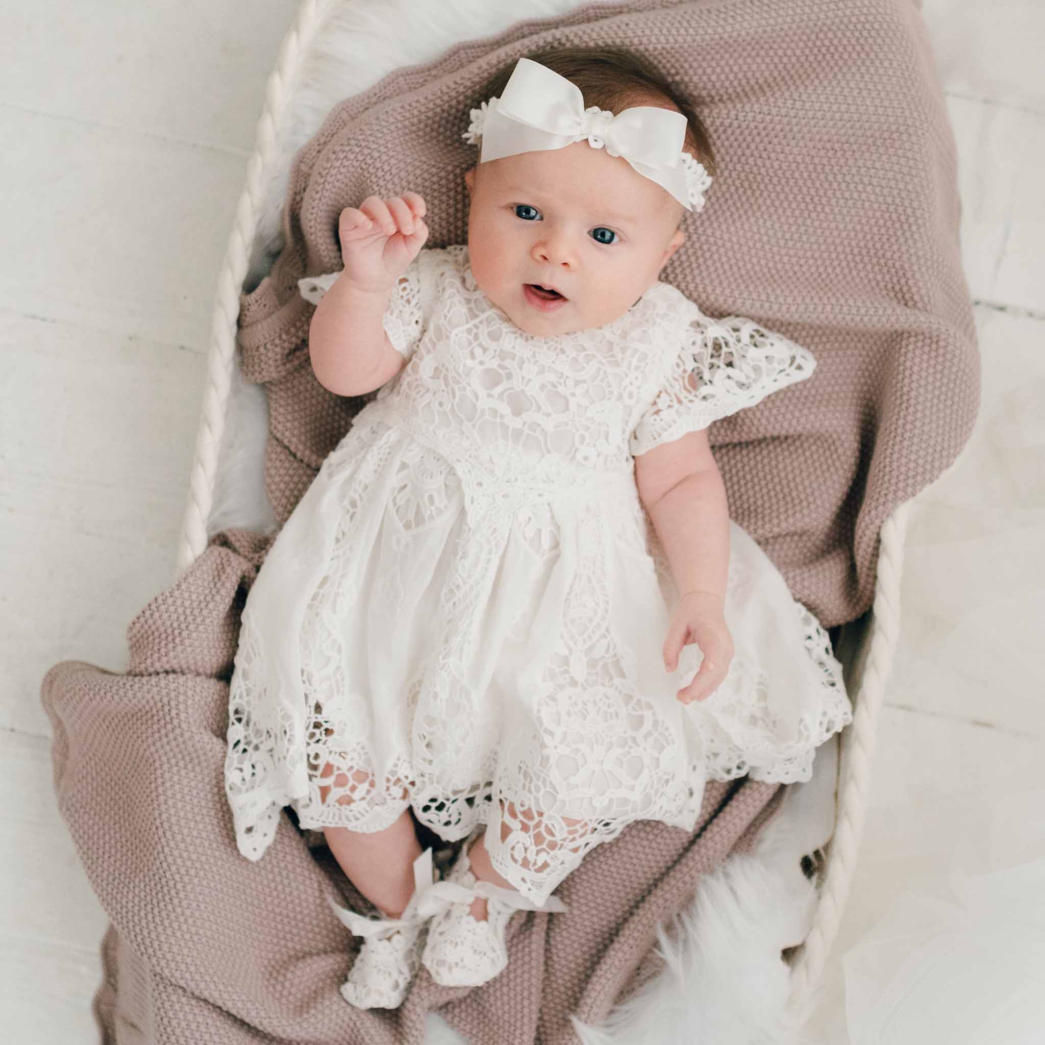 Girls Lace Baptism Dress | Lola 18-24 Months Girls Lace Baptism Dress | Lola 18-24 Months