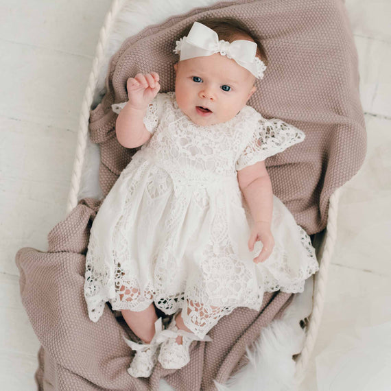 Baby girl lace baptism dress Grace