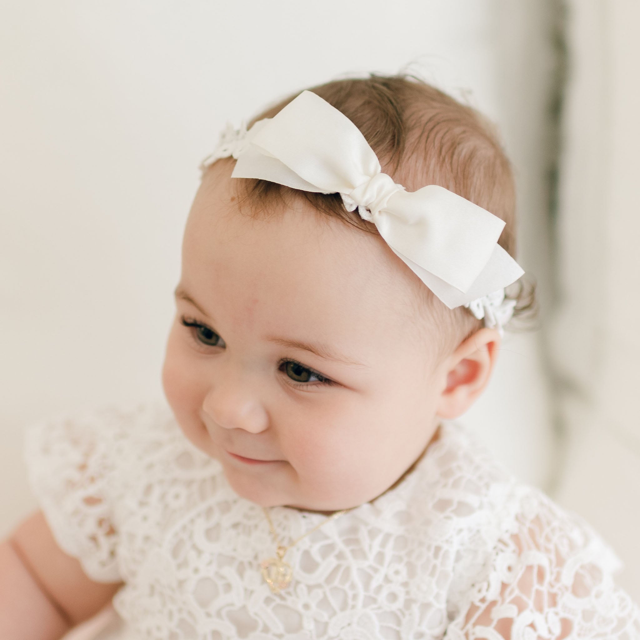 Bow Headband Baby Christening Headband Ropon De Bautizo Para Nina