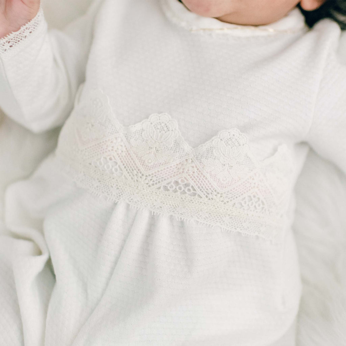 Hailey romper bodice lace detail