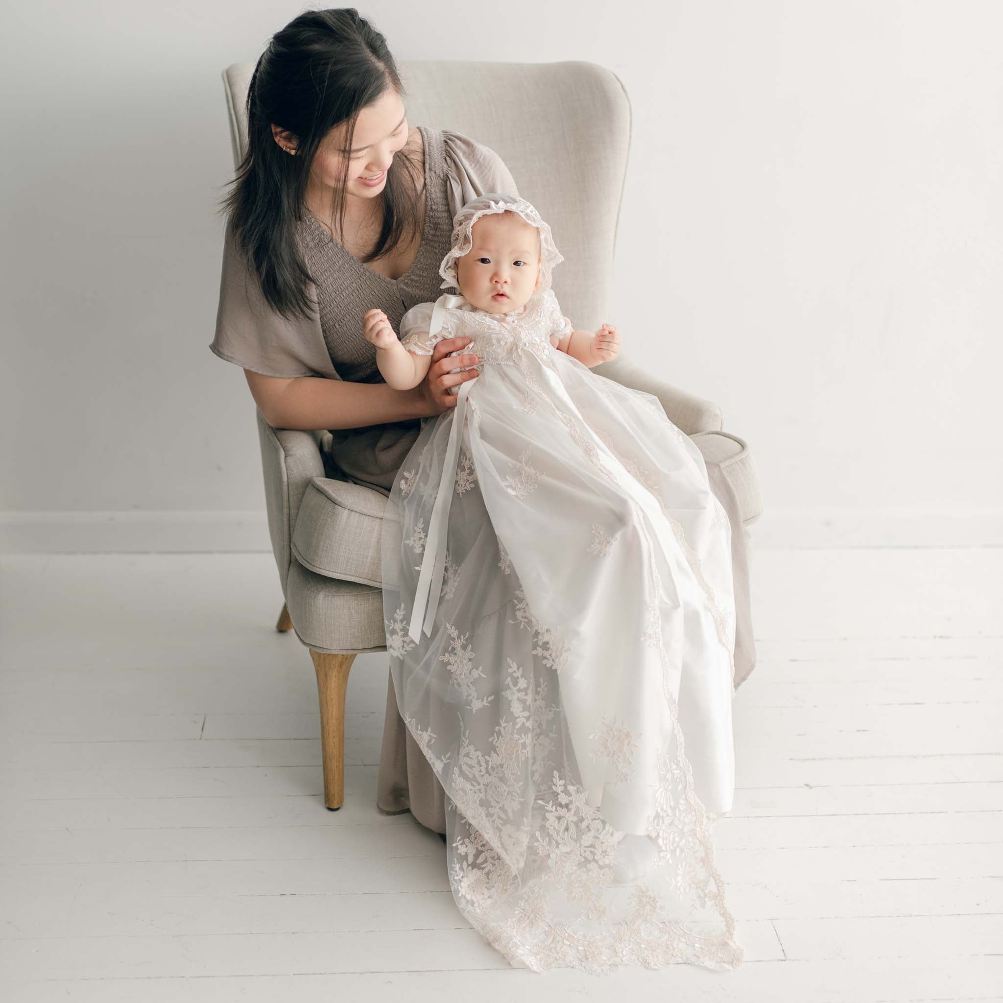 baptism dress Kristina Christening Gown & Bonnet