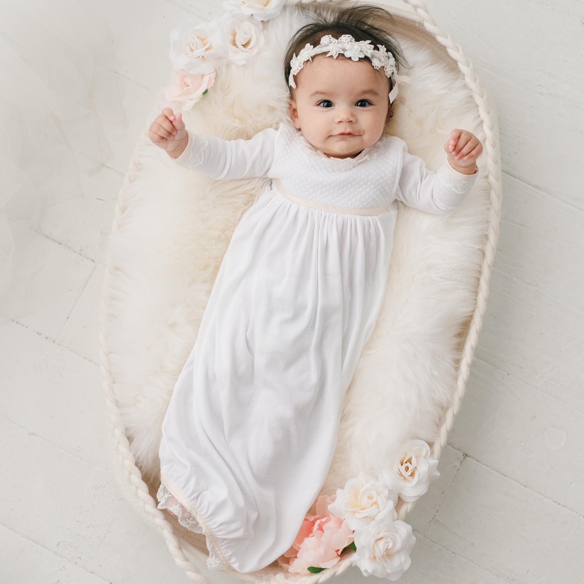Newborn Baby Bamboo Knotted Gown - Over The Rainbow – Kammy Kids
