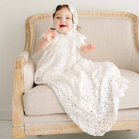 Laura PEARL BEADED Christening gown | Girls Christening gown | Baby gi |  Caremour