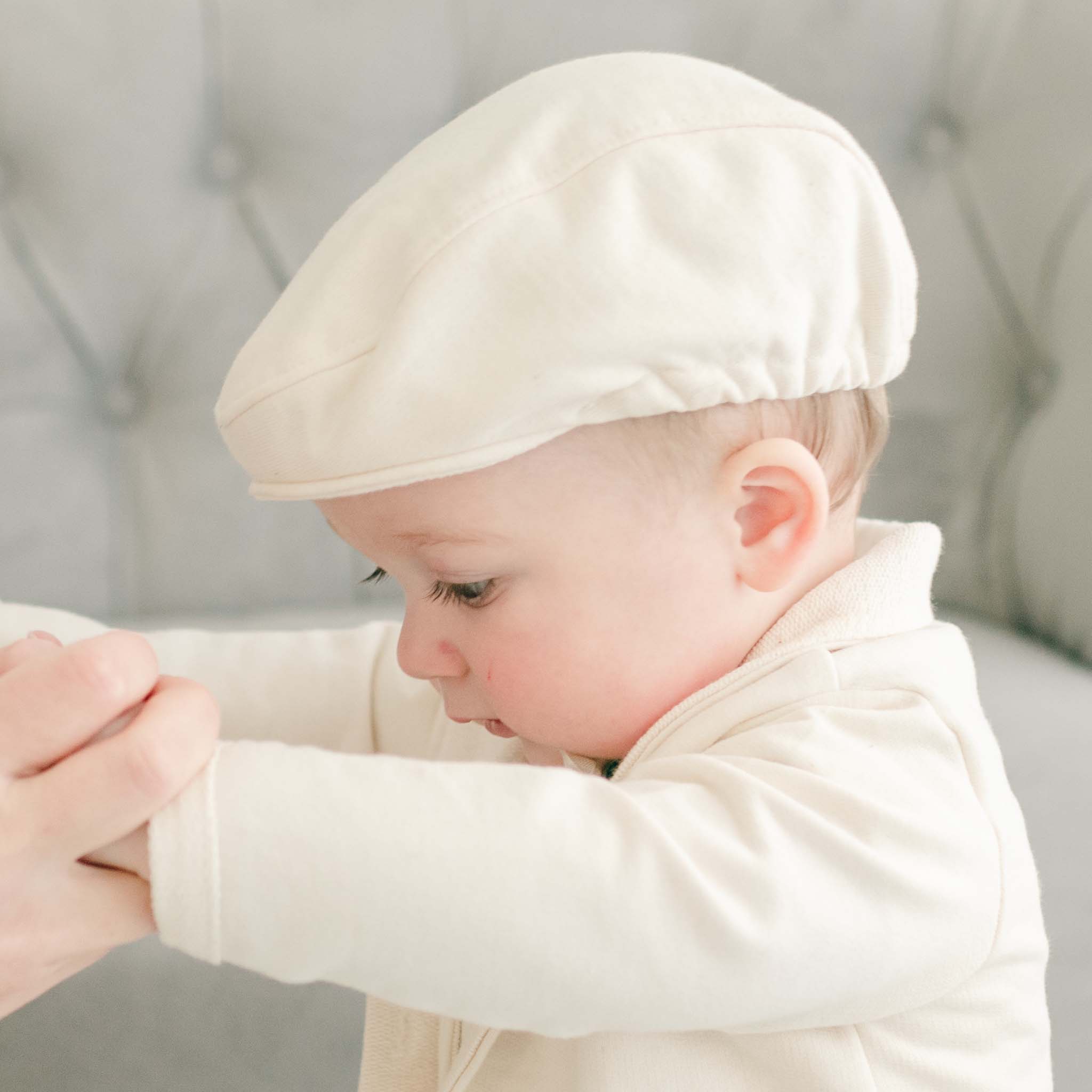 Christening Hat Infant White Newsboy Cap Christening Hat Newborn