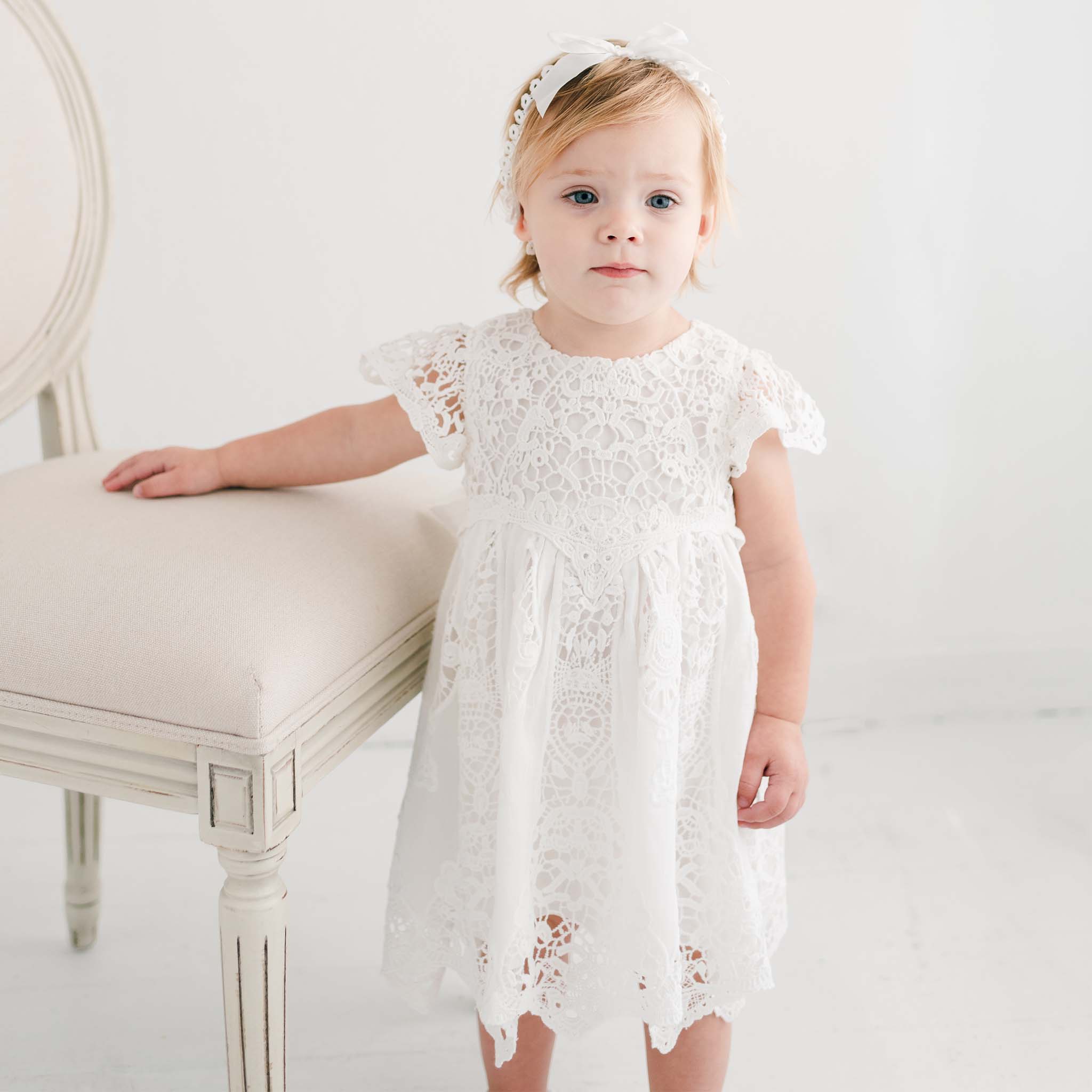 Girls Lace Baptism Dress