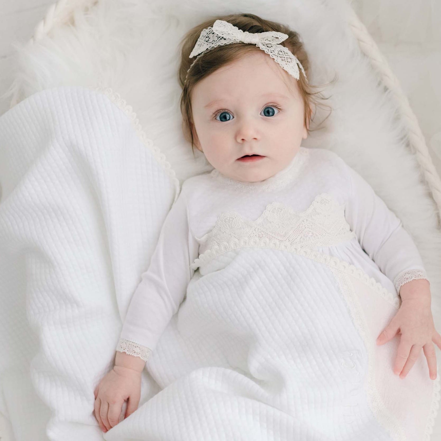 Hailey personalized blanket with baby