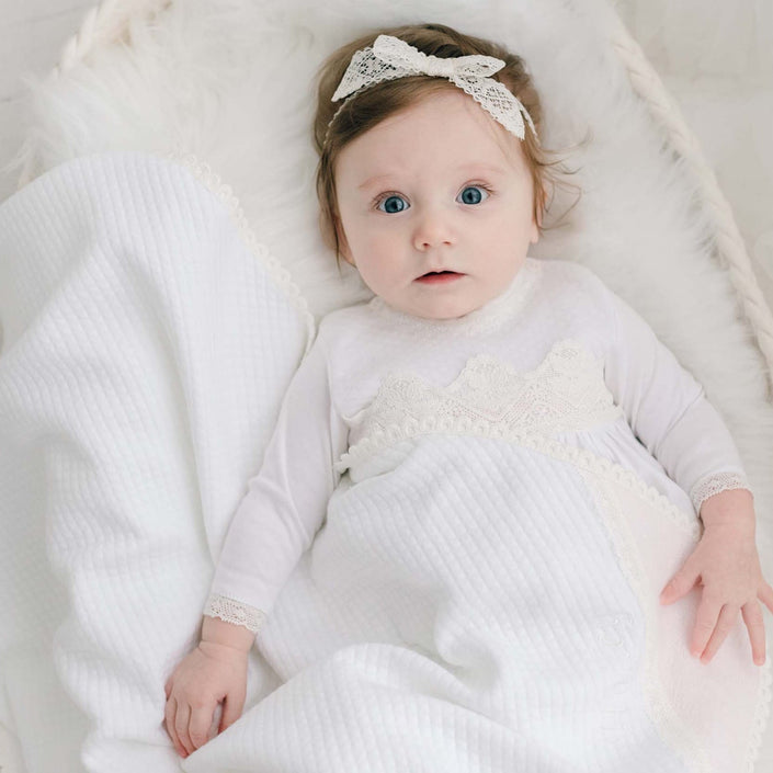 Hailey personalized blanket with baby