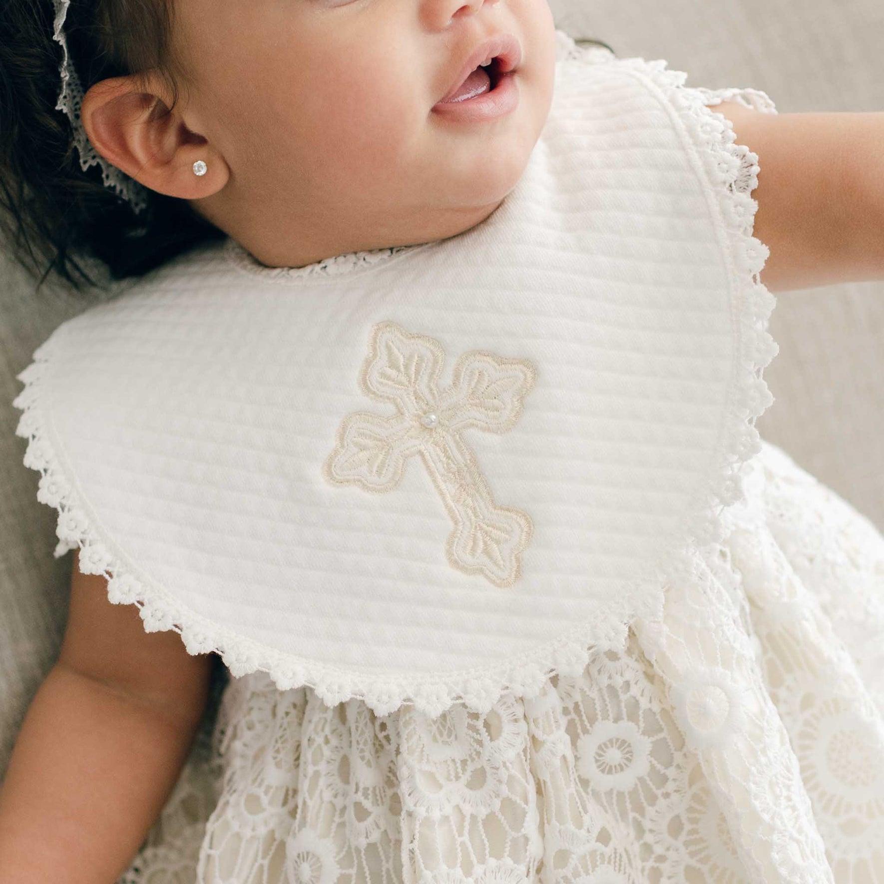 Poppy Christening Bib