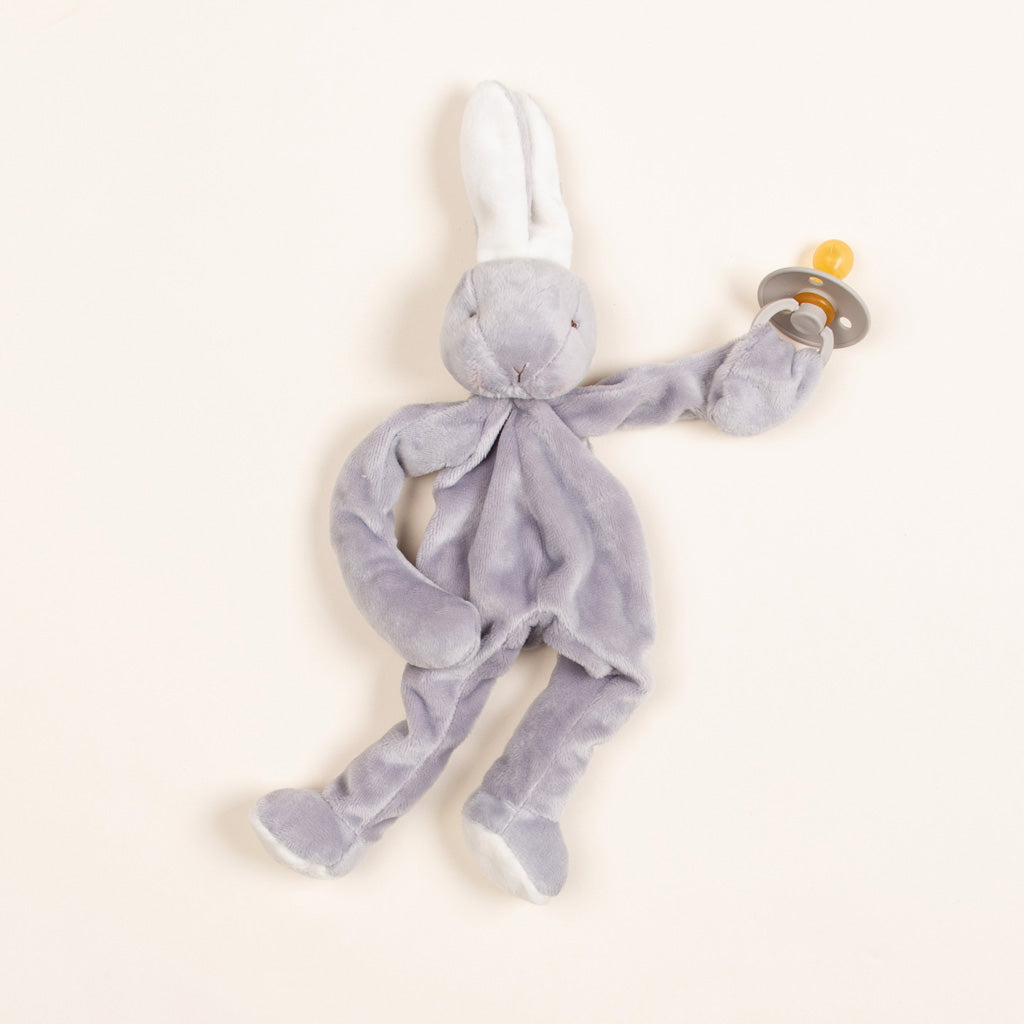 Grey Silly Bunny Buddy | Pacifier Holder