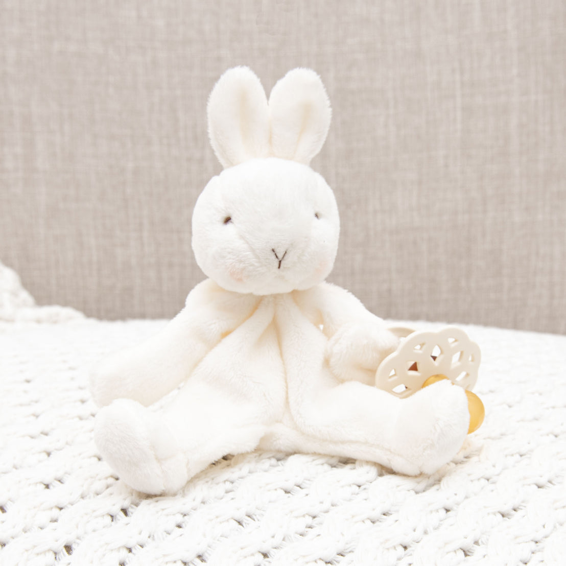 White Wee Silly Bunny | Pacifier Holder