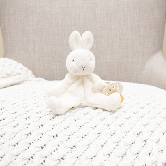 White Wee Silly Bunny | Pacifier Holder
