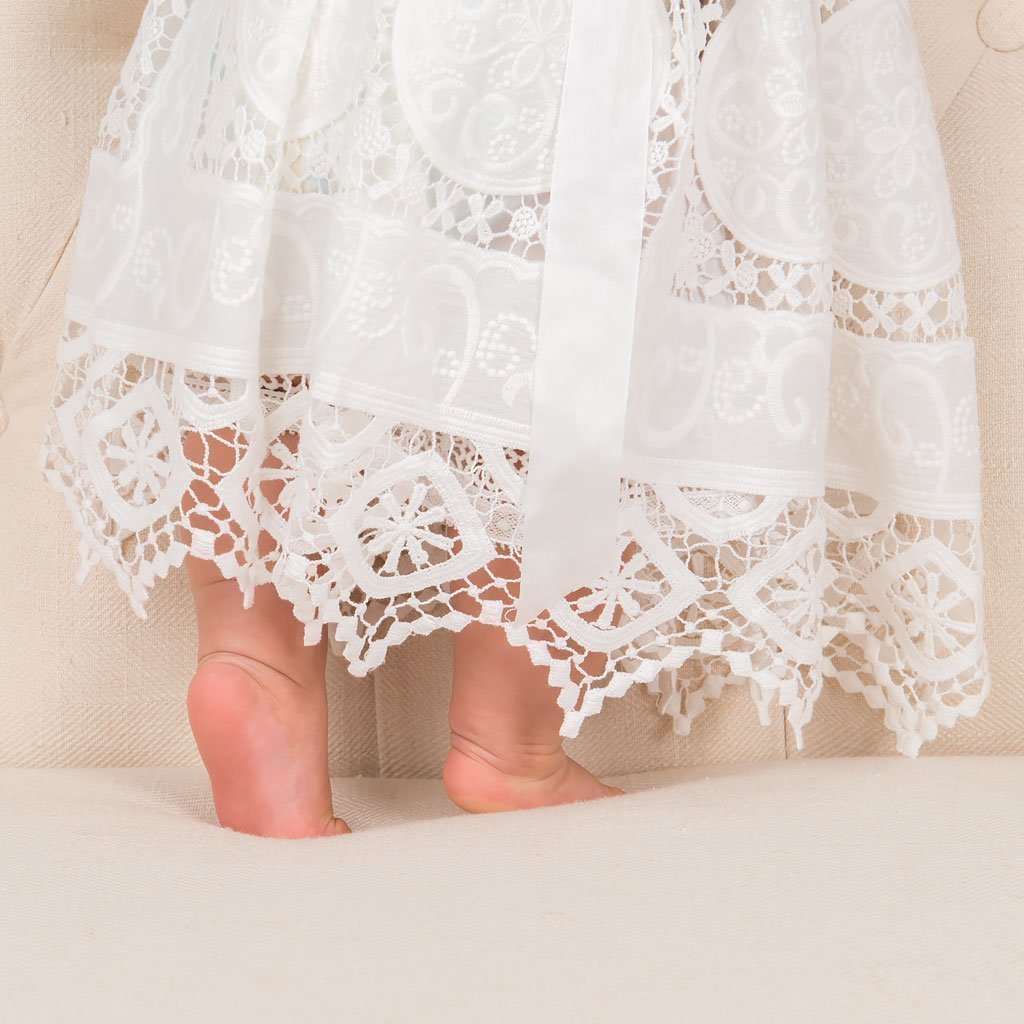 Adeline Lace Christening Dress & Bloomers *LIMITED STOCK* - 