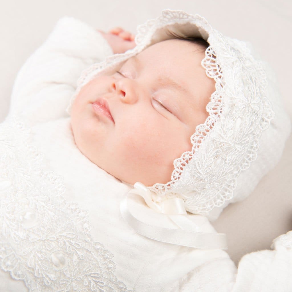 Madeline Quilted Newborn Bonnet - Girls Bonnet