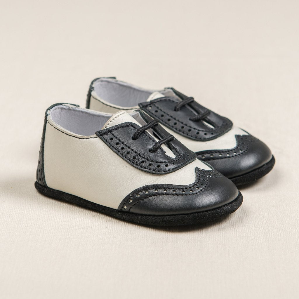 Christening Shoes Collection | Black On Ivory Boys Shoes ...