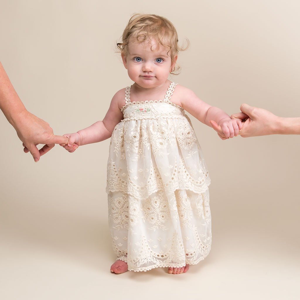 Clementine Christening Dress & Bloomers - Girls Christening Dress