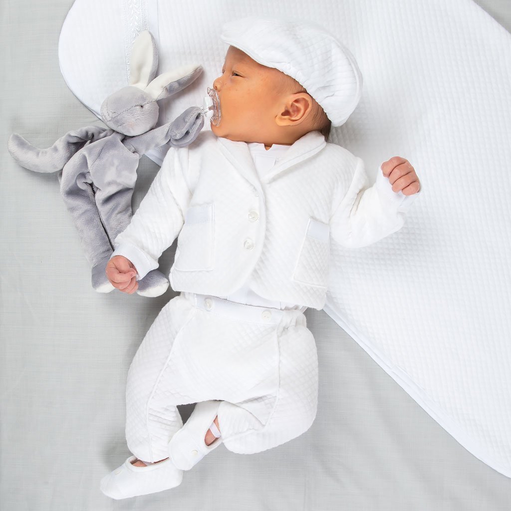 Christening Outfit White Linen Baby Boy Outfit Boys Linen